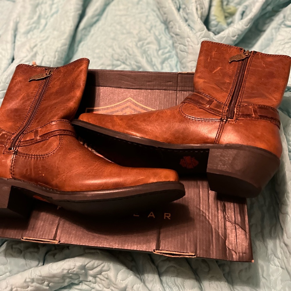 Brown Ankle Motorcylcle Boots